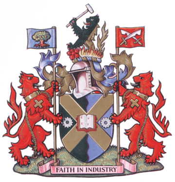 Arms of the former Borough of Edmonton; click the image to read more